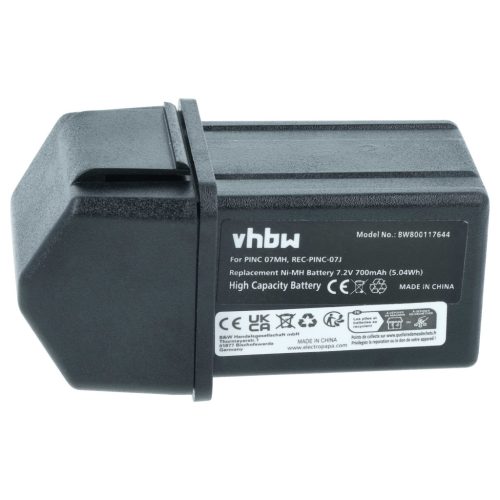 VHBW Távirányító Akkumulátor Elca REC-PINC-07J, PINC 07MH, PINC-07MH - 700 mAh 7,2 V NiMH