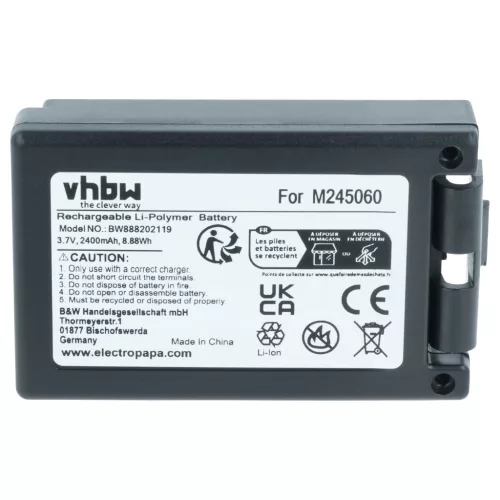 VHBW Remote Control Battery 22.381.2, D00004-02 - 2400 mAh 3.7 V Li-Ion