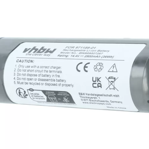 VHBW Battery to replace Dyson 971189-01, SV19, 414127-02 – 2500 mAh, 14.4 V, Li-Ion