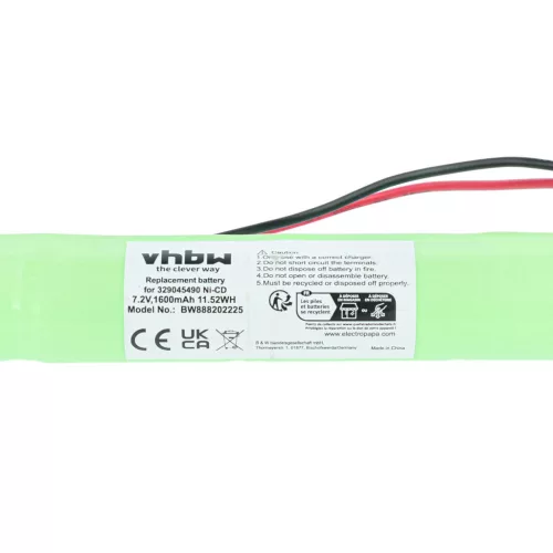 VHBW Notbeleuchtung Akku BAES 329045490 - 1600 mAh 7,2 V NiCd