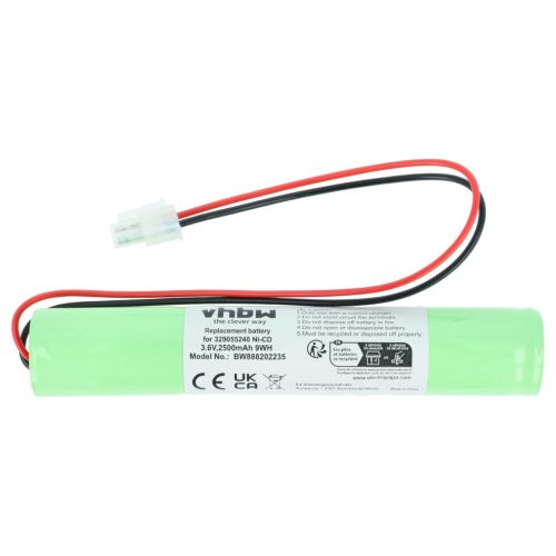 VHBW Vészvilágítás Akkumulátor BAES 329055240 - 2500 mAh 3,6 V NiCd
