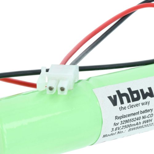 VHBW Vészvilágítás Akkumulátor BAES 329055240 - 2500 mAh 3,6 V NiCd
