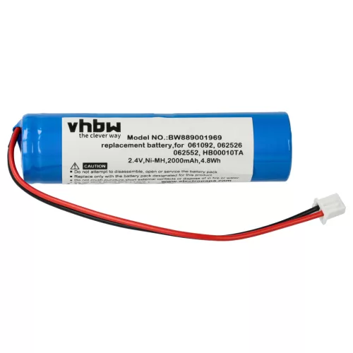 VHBW Emergency Lighting Battery Legrand 062552, 062526, HB00010TA, 805809, 061092 - 2000 mAh 2.4 V NiMH