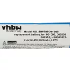 VHBW Notbeleuchtung Akku Legrand 062552, 062526, HB00010TA, 805809, 061092 - 2000 mAh 2,4 V NiMH