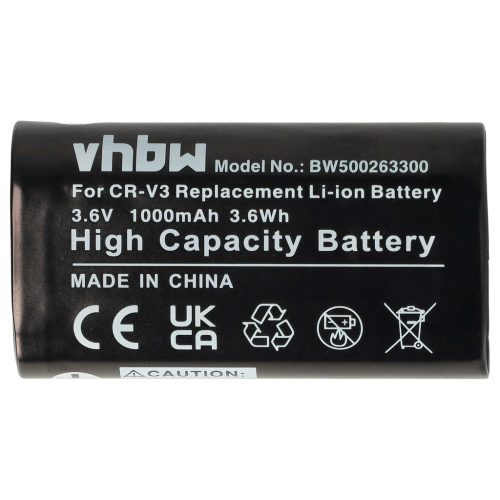 VHBW Akku RV3, RCR-V3, LB01, LB-01, CR-V3P, CR-V3 - 1000 mAh 3,6 V Li-Ion