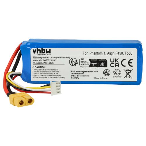 VHBW Drone Battery DJI P1-12 - 2250 mAh 11.1 V Li-polymer