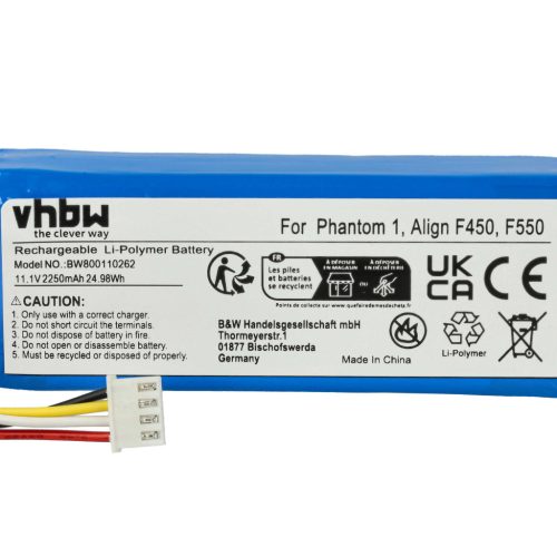 VHBW Drone Battery DJI P1-12 - 2250 mAh 11.1 V Li-polymer