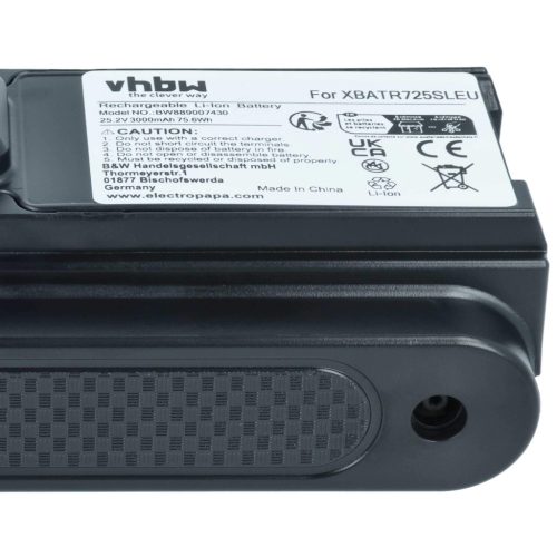 VHBW Staubsauger Akku XBATR725SLEU - 3000 mAh 25,2 V Li-Ion