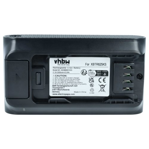 VHBW Vacuum Cleaner Battery XBTR625 - 2000 mAh 21.6 V Li-Ion