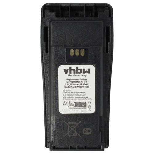 VHBW Rádió Akkumulátor CP040, CP200d, DP1400 - 1800 mAh 7,2 V NiMH