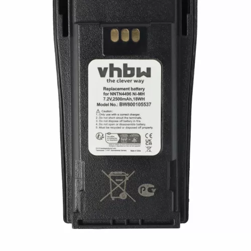 VHBW Radio Akku MNN4254AR, NNTN4496, NNTN4496AR - 2500 mAh 7,2 V NiMH