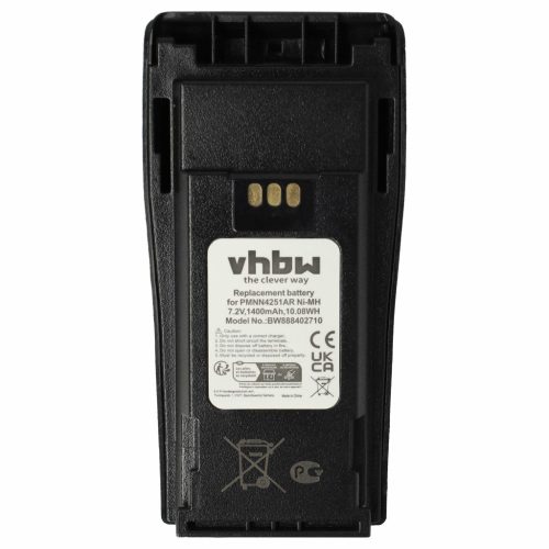 VHBW Radio Akku NNTN4497, NNTN4496AR, NNTN4496 - 1400 mAh 7,2 V NiMH