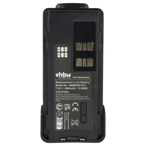 VHBW Rádió Akkumulátor PMNN4415AR, PMNN4415, PMNN441 - 1800 mAh 7,4 V Li-Ion