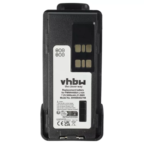 VHBW Radio Akku PMNN441, PMNN4415, PMNN4415AR - 3000 mAh 7,2 V Li-Ion