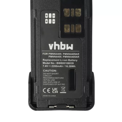 VHBW Radio Akku PMNN4406BR, PMNN4406, PMNN4409 - 2200 mAh 7,4 V Li-Ion