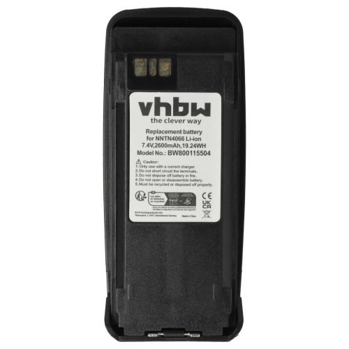 VHBW Radio Battery NNTN4066, PMNN4065, NNTN4077, NNTN4103 - 2600 mAh 7.4 V Li-Ion