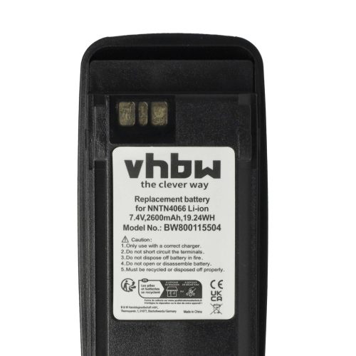 VHBW Radio Battery NNTN4066, PMNN4065, NNTN4077, NNTN4103 - 2600 mAh 7.4 V Li-Ion