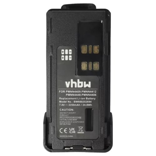 VHBW Radio Akku PMNN4409, PMNN4406BR, PMNN4406 - 3350 mAh 7,4 V Li-Ion