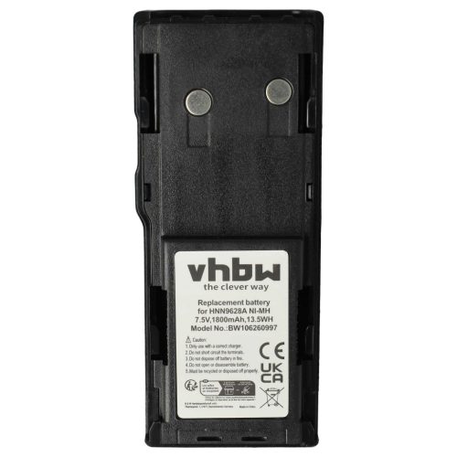 VHBW Rádió Akkumulátor HNN8133C, HNN9628A, HNN8308A, HNN9628 - 1800 mAh 7,5 V NiMH