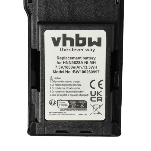 VHBW Rádió Akkumulátor HNN8133C, HNN9628A, HNN8308A, HNN9628 - 1800 mAh 7,5 V NiMH