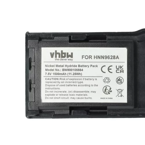 VHBW Radio Akku HNN8133C, HNN9628A, HNN8308A, HNN9628 - 1500 mAh 7,5 V NiMH