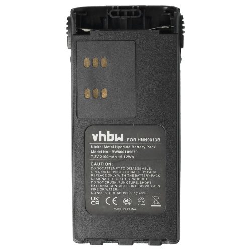 VHBW Rádió Akkumulátor HMNN4151, HMNN4154, HNN4001, HMNN4158, HMNN4159 - 2100 mAh 7,2 V NiMH