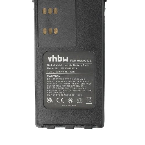 VHBW Rádió Akkumulátor HMNN4151, HMNN4154, HNN4001, HMNN4158, HMNN4159 - 2100 mAh 7,2 V NiMH