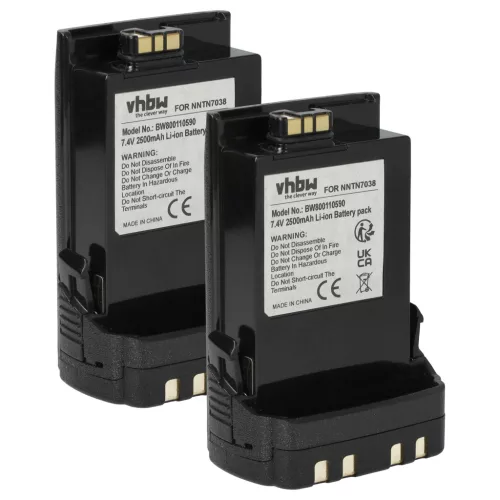 VHBW Radio Battery NNTN7034A, NNTN7034B, NNTN7038, NNTN7035A, NNTN7035 - 2500 mAh 7.4 V Li-Ion