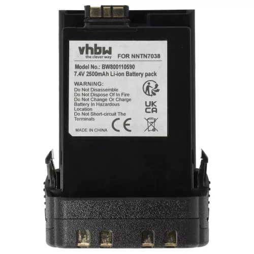 VHBW Radio Battery NNTN7034A, NNTN7034B, NNTN7038, NNTN7035A, NNTN7035 - 2500 mAh 7.4 V Li-Ion