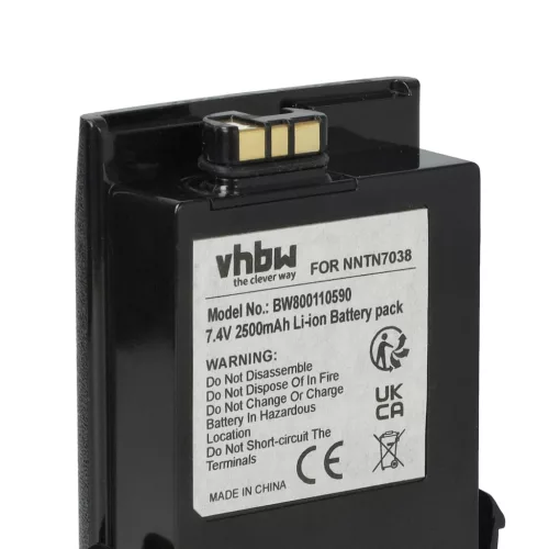 VHBW Radio Battery NNTN7034A, NNTN7034B, NNTN7038, NNTN7035A, NNTN7035 - 2500 mAh 7.4 V Li-Ion