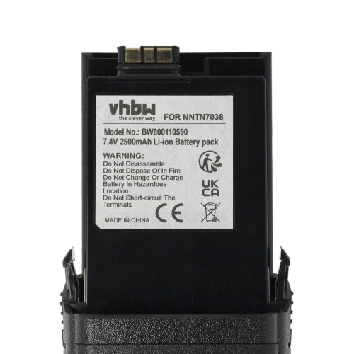 VHBW Radio Battery NNTN7034A, NNTN7034B, NNTN7038, NNTN7035A, NNTN7035 - 2500 mAh 7.4 V Li-Ion