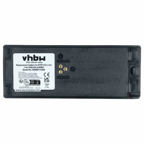 VHBW Rádió Akkumulátor NTN7143A, NTN7143, FuG11b, NTN7143CR, NTN7143B - 1200 mAh 7,4 V Li-Ion