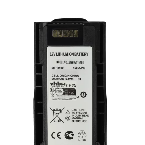 VHBW Rádió Akkumulátor NNTN8020B, NNTN8020AC, NNTN8020A, NNTN8020 - 2900 mAh 3,7 V Li-Ion