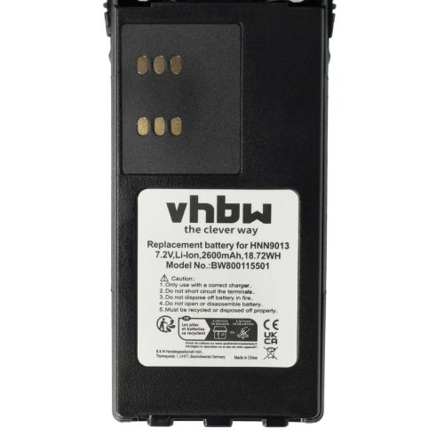 VHBW Rádió Akkumulátor HMNN4151, HMNN4154, HNN4001, HMNN4158, HMNN4159 - 2600 mAh 7,4 V Li-Ion