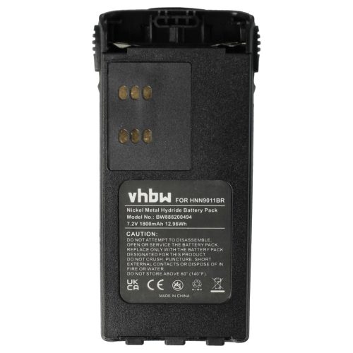 VHBW Rádió Akkumulátor Motorola GP320, GP340, GP360, GP380 - 1800 mAh 7,2 V NiMH