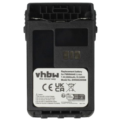 VHBW Radio Battery PMNN4511A, PMNN4440, PMNN4502A, PMNN4440AR - 2600 mAh 7.4 V Li-Ion