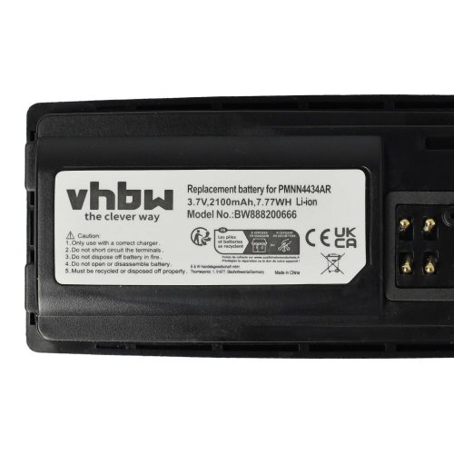 VHBW Radio Akku PMLN6394A, PMLN6394, MNN4453AR, PMNN4434 - 2100 mAh 3,7 V Li-Ion