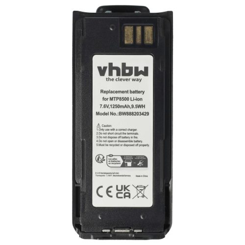VHBW Radio Akku NNTN8570B, NNTN8570A, NNTN8570 - 1250 mAh 7,6 V Li-Ion