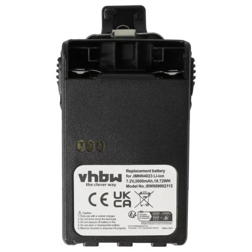 VHBW Radio Akku JMNN4023BR, JMNN4023, JMNN4024 - 2600 mAh 7,2 V Li-Ion