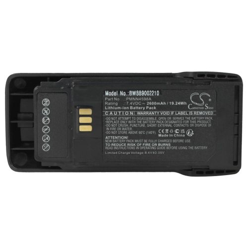 VHBW Rádió Akkumulátor PMNN4600A, PMNN4598A - 2600 mAh 7,4 V Li-Ion