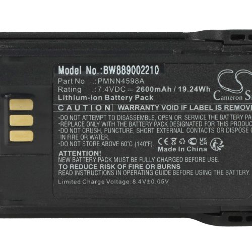 VHBW Rádió Akkumulátor PMNN4600A, PMNN4598A - 2600 mAh 7,4 V Li-Ion