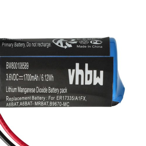VHBW Ipari vezérlő Akkumulátor B9670-MC, A6BAT, A6BAT-MRBAT - 1700 mAh 3,6 V Li-MnO2