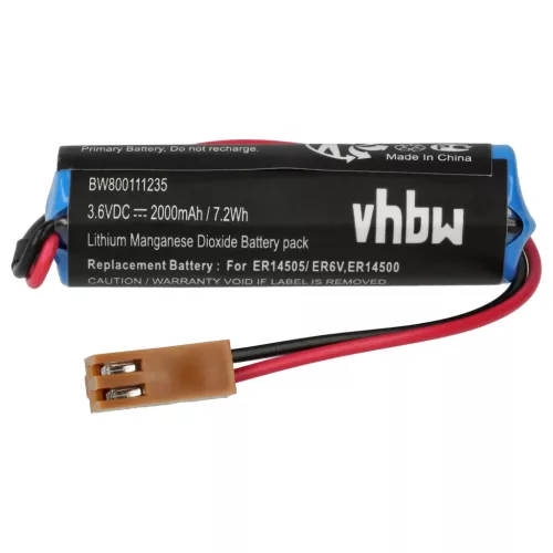 VHBW Battery Toshiba ER6V, ER14500 - 2000 mAh 3.6 V Li-MnO2