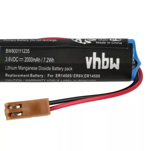 VHBW Battery Toshiba ER6V, ER14500 - 2000 mAh 3.6 V Li-MnO2