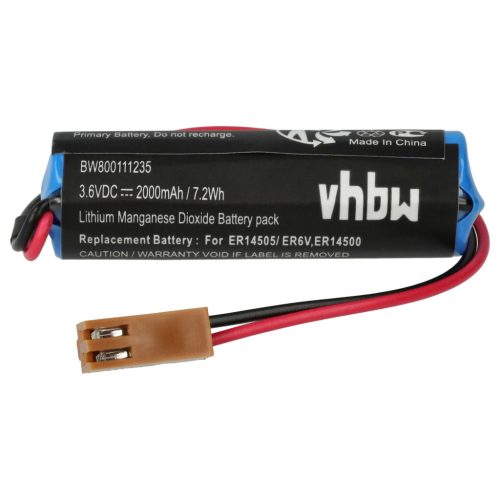 VHBW Batterie Toshiba ER6V, ER14500 - 2000 mAh 3,6 V Li-MnO2