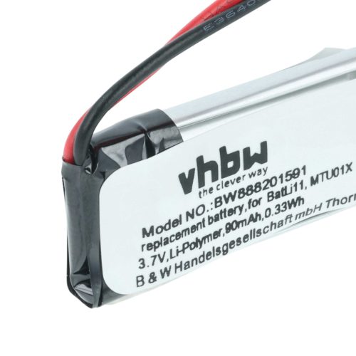 VHBW Alarmanlagenakku BatLi11, MTU01X - 90 mAh 3,7 V Li-Polymer