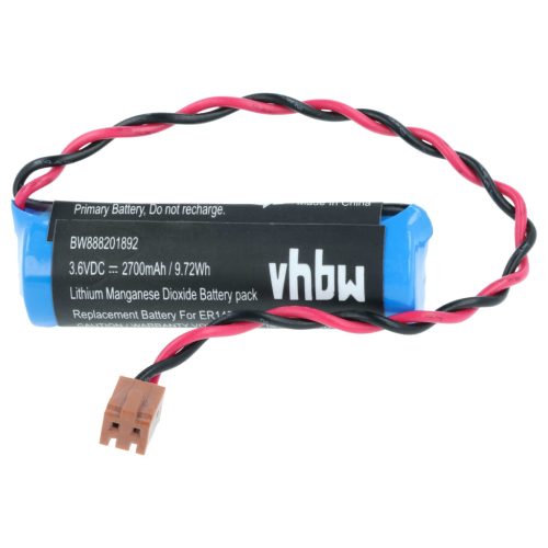 VHBW CNC Controller Battery ER6VCT - 2700 mAh 3.6 V Li-SOCl2