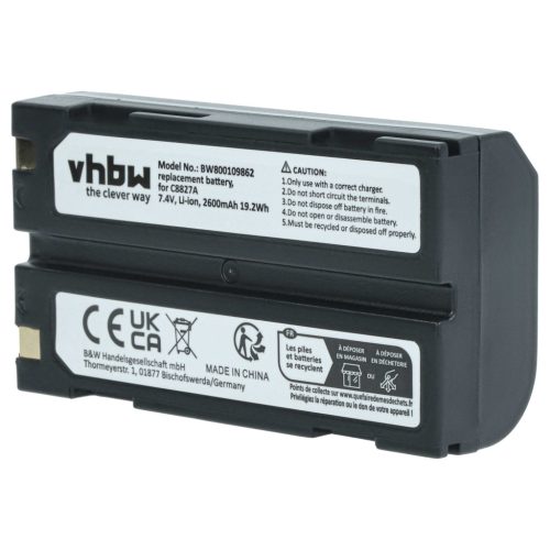 VHBW Akkumulátor CHC 1906110059 - 2600 mAh 7,4 V Li-Ion