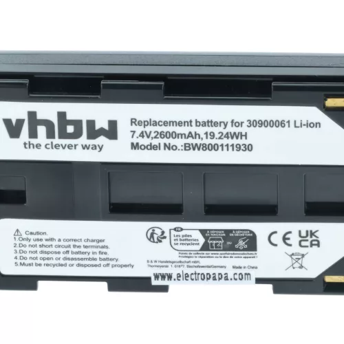VHBW Kamera Akku BP-911, BP-914, BP-915, BP-924, BP-927, BP-930, BP-941 - 2600 mAh 7,2 V Li-Ion