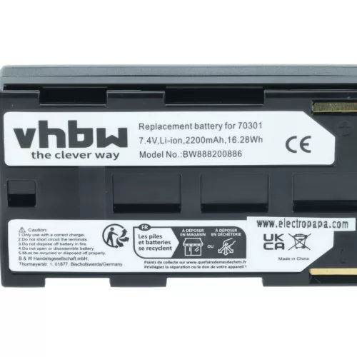 VHBW Akku Phase One 70301 - 2200 mAh 7,4 V Li-Ion